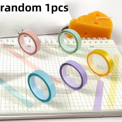 5 Colors Transparent Fluorescent Index Tabs Flags 5m Sticky Note Stationery Children School Supplies