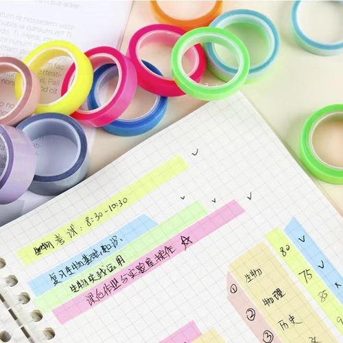 5 Colors Transparent Fluorescent Index Tabs Flags 5m Sticky Note Stationery Children School Supplies