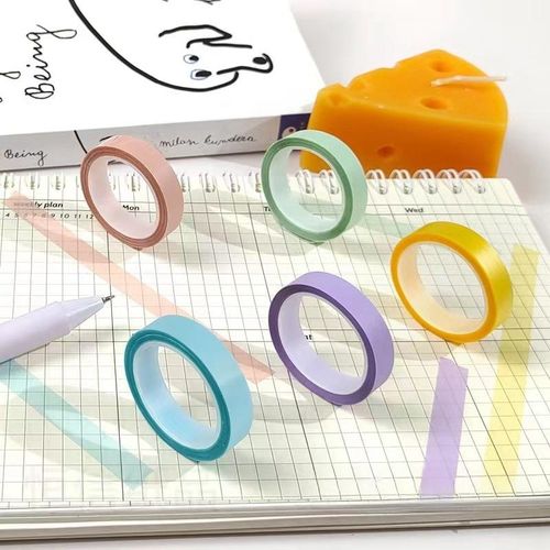 5 Colors Transparent Fluorescent Index Tabs Flags 5m Sticky Note Stationery Children School Supplies