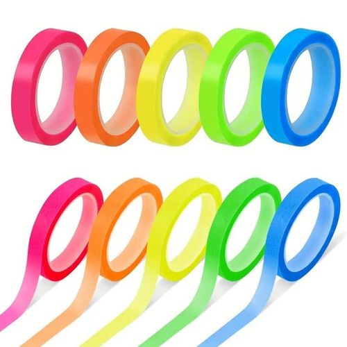 5 Colors Transparent Fluorescent Index Tabs Flags 5m Sticky Note Stationery Children School Supplies