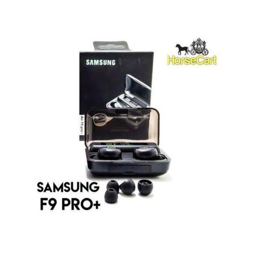 Samsung Air F9 Airpods With a Mini Power Bank on it-Black