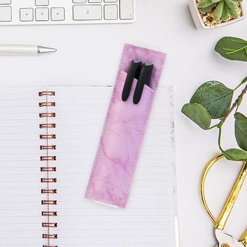 Adjustable Elastic Band Pen Holder Pen Sleeve Pouch Pink