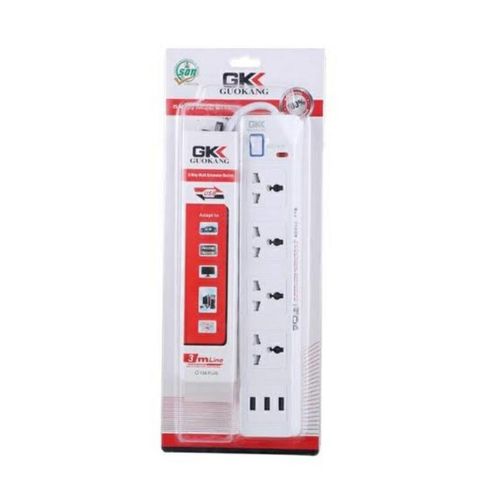 4 Way Heavy Duty USB Extension Cable Socket - White