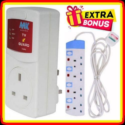 TV Guard Voltage Protector For Digital Smart TVs + GIFT 4 Way Extension Socket