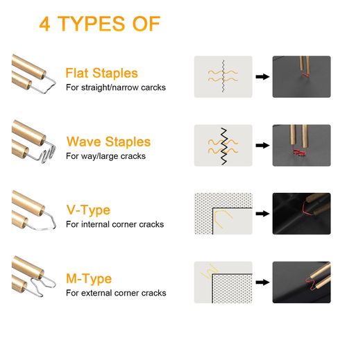 Car Bumpers Welding Wire for Plastics Welding Machine Plastics Welders Studs Plastics Appearance Repairing Machine Staple Kit Mending Repairing Standard Pre Cut Staple Set NO5116