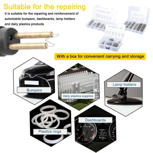 Car Bumpers Welding Wire for Plastics Welding Machine Plastics Welders Studs Plastics Appearance Repairing Machine Staple Kit Mending Repairing Standard Pre Cut Staple Set NO5116