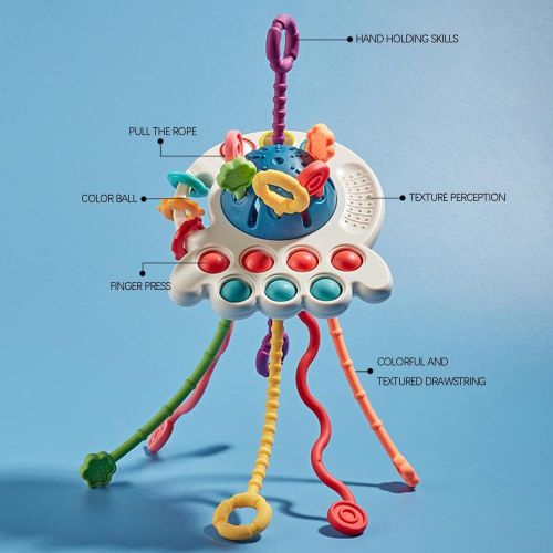Montessori Pull String Learning Ropes Learning Ropes with Simple Bubble Sliding Balls Infants Toddlers Boys Girls 18+ Months Old NO5271
