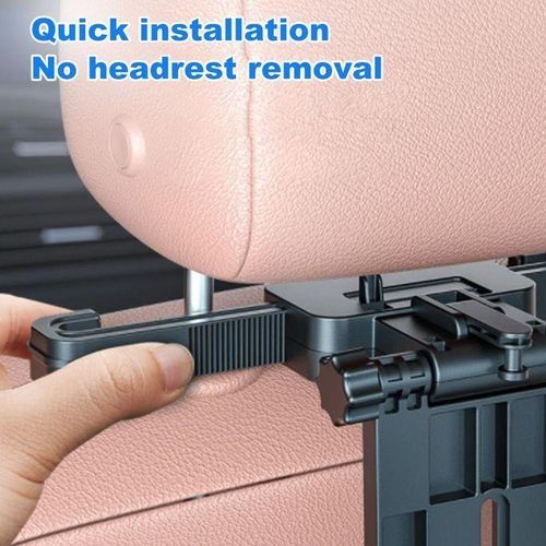 Adjustable Car Seat Travel Table Multifunctional Foldable Car Back Seat Food Tray, Car Table with Phone Holder for Working, Writing, Eating Black