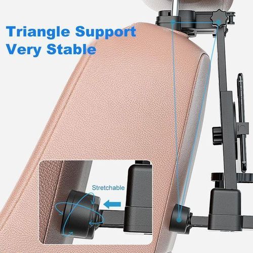 Adjustable Car Seat Travel Table Multifunctional Foldable Car Back Seat Food Tray, Car Table with Phone Holder for Working, Writing, Eating Black