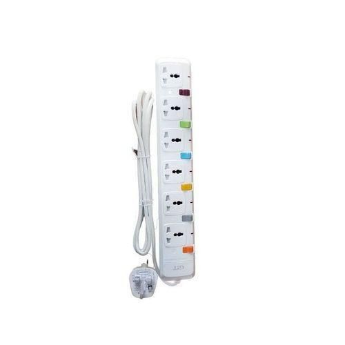 G & T 6 Way Universal Heavy Duty Extension Cable - White