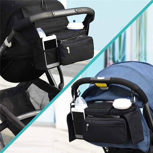 Universal Stroller Organizer  with Waterproof Insulated Cup Holder for Stroller like Uppababy Baby Jogger NO5297