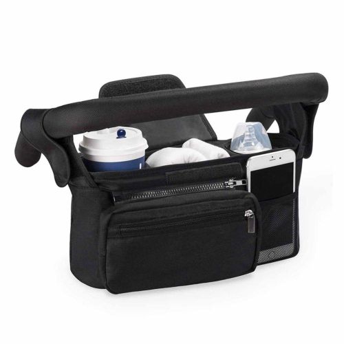 Universal Stroller Organizer  with Waterproof Insulated Cup Holder for Stroller like Uppababy Baby Jogger NO5297