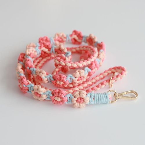 Adjustable Daisy Braided Bag Strap Macrame Phone Case Purse Crossbody Camera Boho Accessories Lanyard Badge Holder