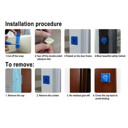 Magnetic Door Net Mosquito Screen Mesh Hands-Free Anti Bugs Insect Curtain Summe 90*210cm Green