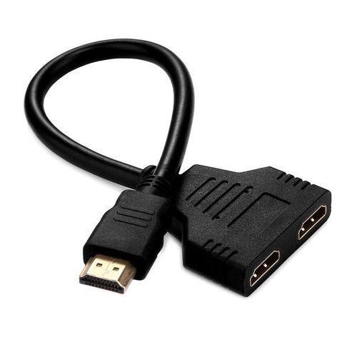Port Male To 2 Female 1 In 2 Out Splitter HDMI Cable 1080P