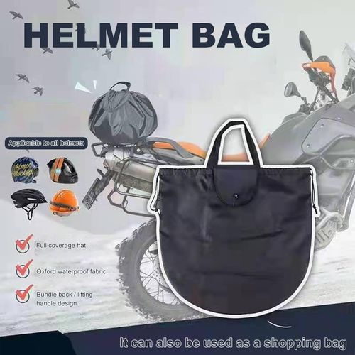 Motorcycle Helmet Bag,Black Nylon Durable Drawstring Bag For Riding Bicycle Motorcycle Sport Gym Training Hiking Travel