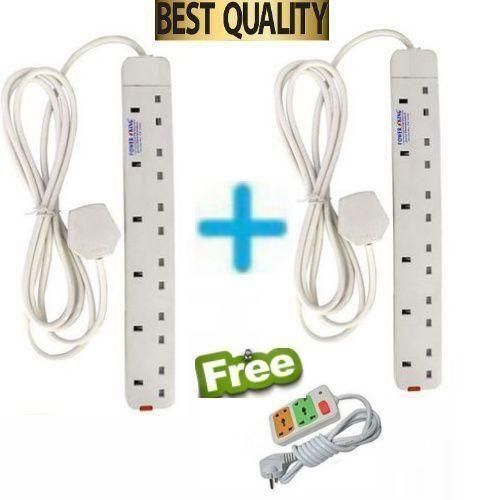 Power King 2 6 (six) Way Way Power Extension Cable - + GIFT
