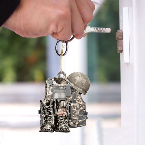Acrylic Keychain Military Uniform Car Keychains Friends Couple Match Bag Charm Women Men Personalized Key Chains Moto Jewelry