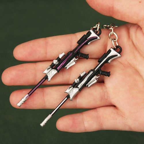 8cm Valorant Melee Reaver 2.0 Awm Pendant Keychain For Men Game Peripheral Spy Sniper Rifle Model Metal Key Ring Fans Jewelry