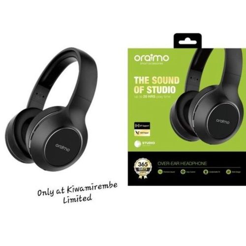 Oraimo Bluetooth Wireless Headphones With Strong Battery Stereo Subwoofer Headphones Noise Cancelling - Black