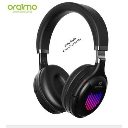 Oraimo Bluetooth Wireless Headphones With Strong Battery Stereo Subwoofer Headphones Noise Cancelling - Black