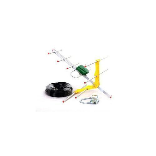 Phelistar Package Of FTA Decoder Plus Antenna And Free TV Guard-Silver/Black