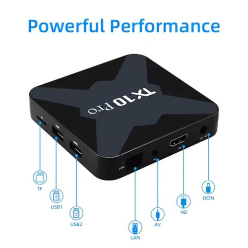 Android 13 TV Box - 4K- 8GB RAM- 128 Internal Storage With Bluetooth - TX10PRO- Black