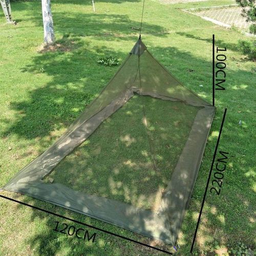Outdoor Portable Camping Mosquito Net Canopy for Sleeping Bed Mat Pad Sleeping Military green