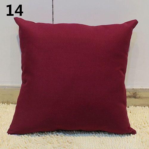 Simple Fashion Square Throw Home Decorative Pillow Case Sofa Waist Cushion CoverWine Red