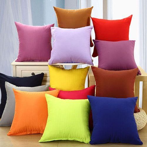 Simple Fashion Square Throw Home Decorative Pillow Case Sofa Waist Cushion CoverWine Red