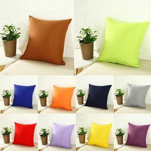 Simple Fashion Square Throw Home Decorative Pillow Case Sofa Waist Cushion CoverWine Red