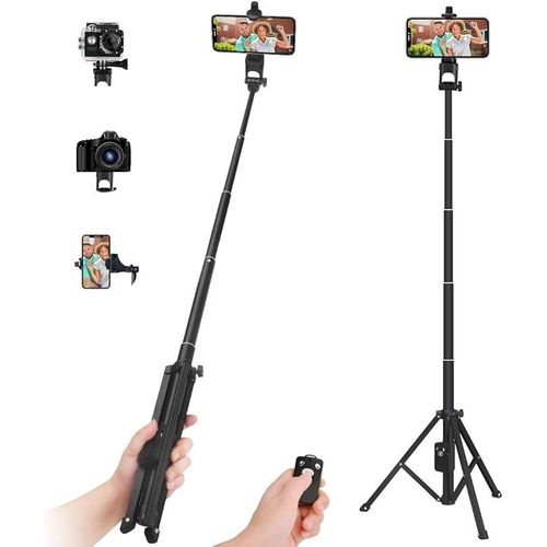 Yunteng VCT-1688 2in1 Portable Mini Cellphone Selfie Stick Tabletop Tripod with Remote Controller - black