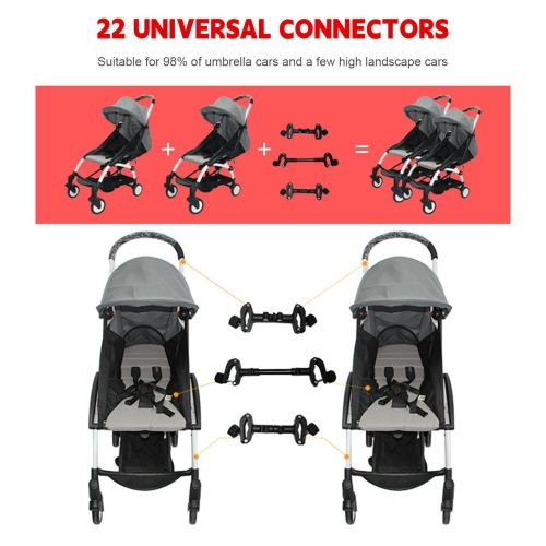 Twins Baby Stroller Connector Adjustable Innovative Stroller Adapter for Umbrella Strollers NO5289
