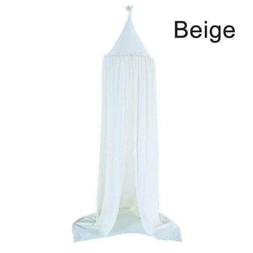 240cm Canopy Bed Netting Mosquito Bedding Net Baby Kids Play Tents Cotton Linen Beige Beige Beige