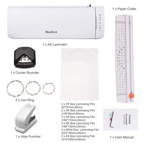 Bisofice SL988 Desktop Laminator Machine Set A4 Size 6IN1