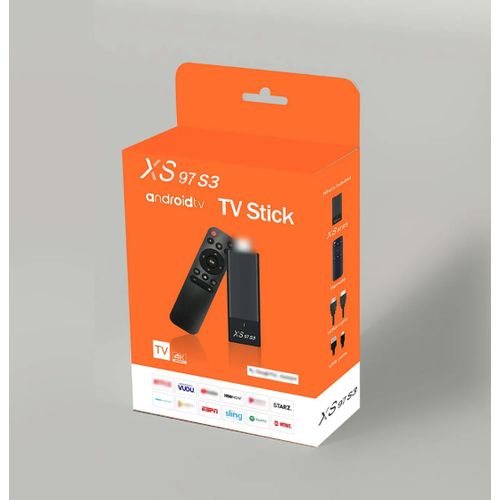 XS97 S3 Android TV Stick - 2GB/8GB, 4K Streaming, Wi-Fi - Black