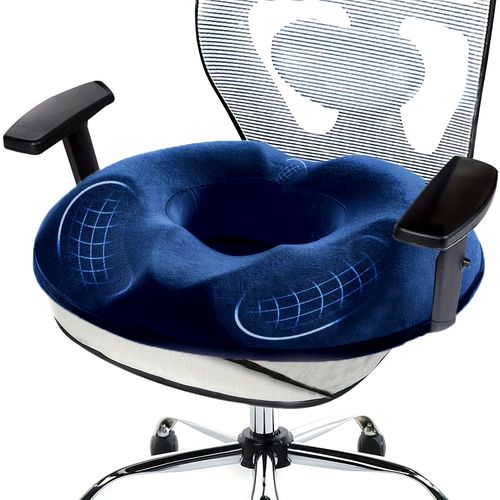 Ergonomic Memory Foam Donut Pillow Coccyx & Tailbone Support Seat Cushion Hemorr Relief, Ideal for