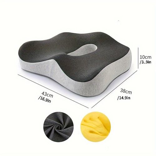 Seat Cushion Long Sitting Hours On Office/Home Chair, Car, Wheelchair -Memory Foam For Hip,