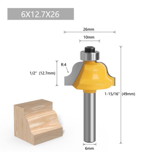 1pc 6mm Shank Router Bit Straight T Bit V Flush
