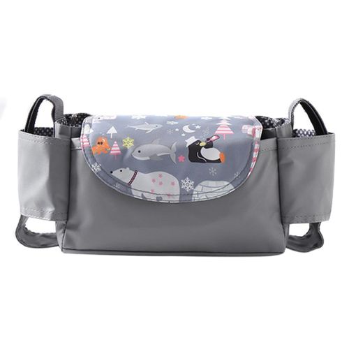 Universal Baby Stroller Organizer with Insulated Cup Holders for Smart Moms Diaper Storage Secure Straps Detachable Bag,Grizzly NO5111