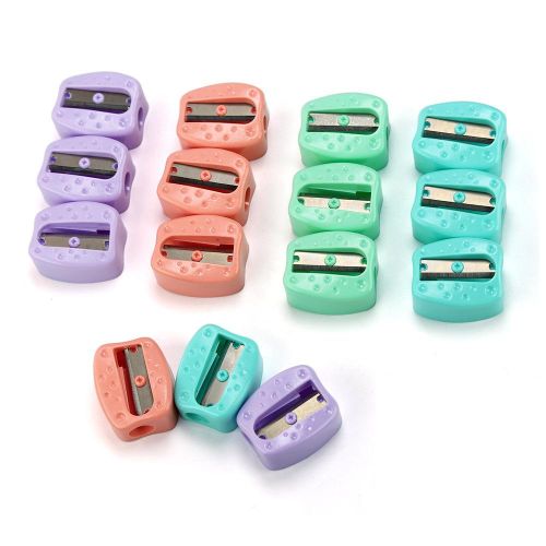 15pcs/ set Macron Color Mini Compact Pencil Sharpeners without Screws 1804  and eraser