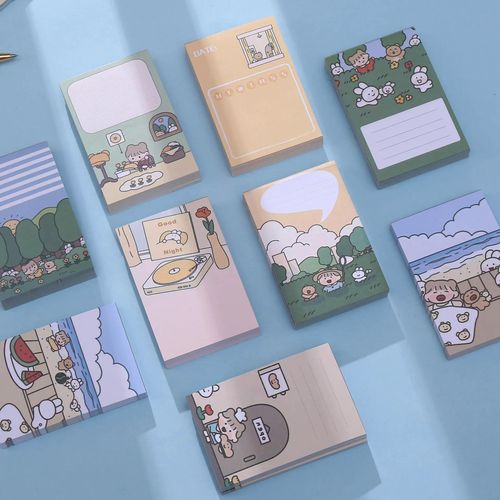 60*90mm Stationery Cartoon Animals Memo Pad Sticky Bookmark Flags Index Tab Notes Label Paper Stickers