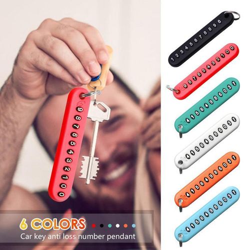 Car Styling Car Key Ring Anti-Lost Number Plate Pendant Keychain Holder Phone Number Card Keyring Car Accessories S Unisex