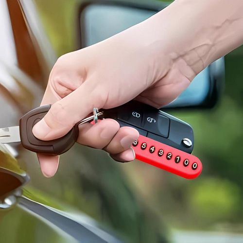 Car Styling Car Key Ring Anti-Lost Number Plate Pendant Keychain Holder Phone Number Card Keyring Car Accessories S Unisex