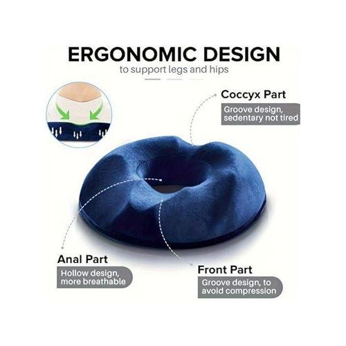 1pc Orthopedic Memory Foam Donut Pillow Coccyx Seat Cushion Hemorrhoid Cushion T