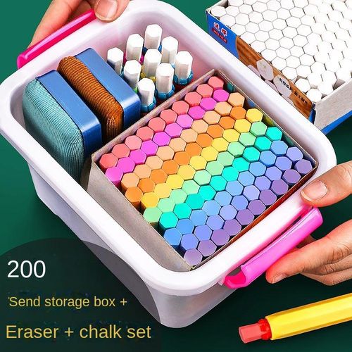 Conte Crayon Blackboard Newspaper Children's Dust-Free Household Teacher Non-Toxic White Color Hexagonal Erasable Chalk