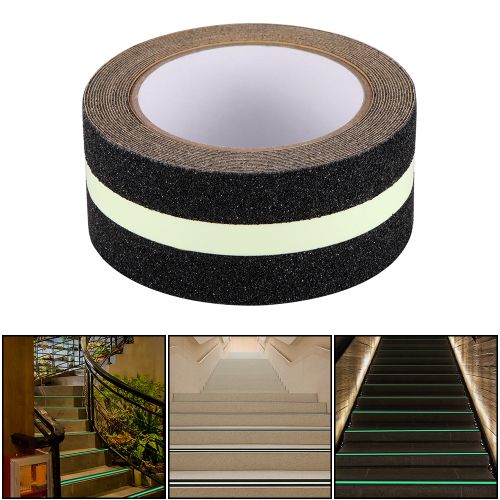 PVC Frosted Sur Anti-Slip Tape Glow In Dark Tape Self-adhesive Luminous Fluorescent Stairs Tread Step Ty Warning Tape