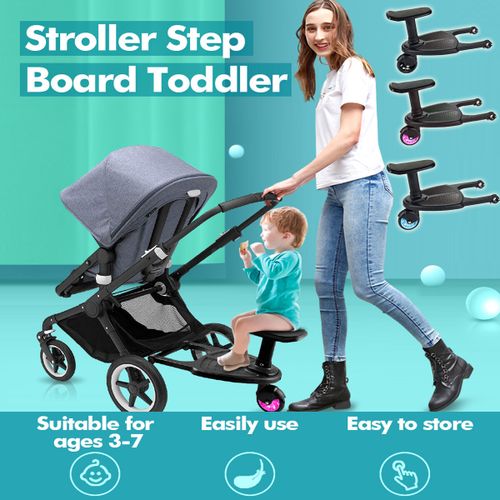 Stroller Board Toddler Buggys Board Wheel Board Skateboard for Prams Joggers Black