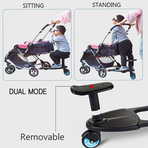 Stroller Board Toddler Buggys Board Wheel Board Skateboard for Prams Joggers Black
