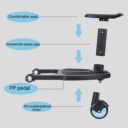 Stroller Board Toddler Buggys Board Wheel Board Skateboard for Prams Joggers Black
